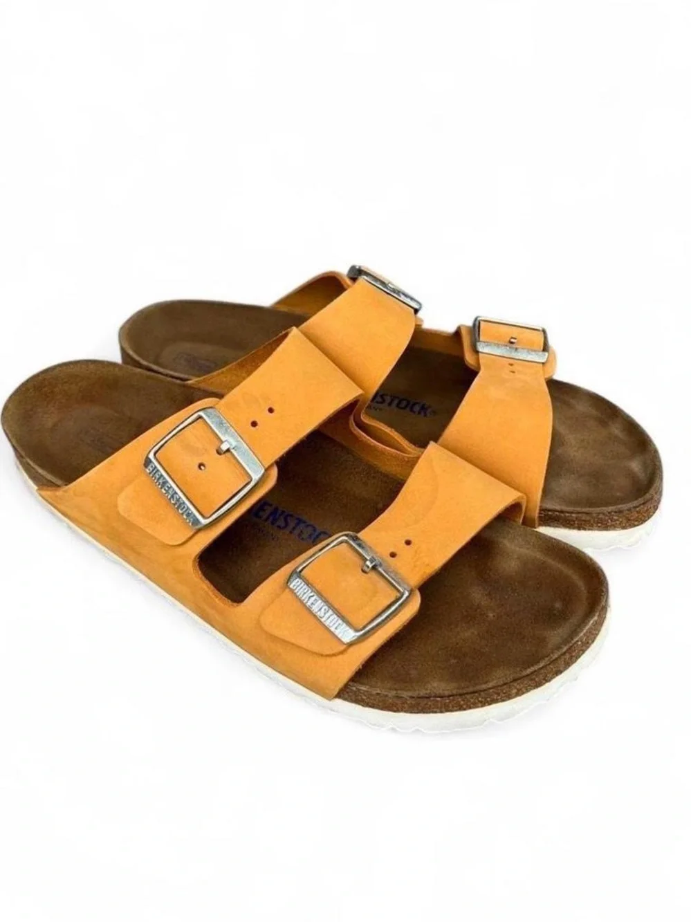 Birkenstock Arizona Soft Footbed Apricot Nubuck Sandals EU 41 Women's 10 Men's 8